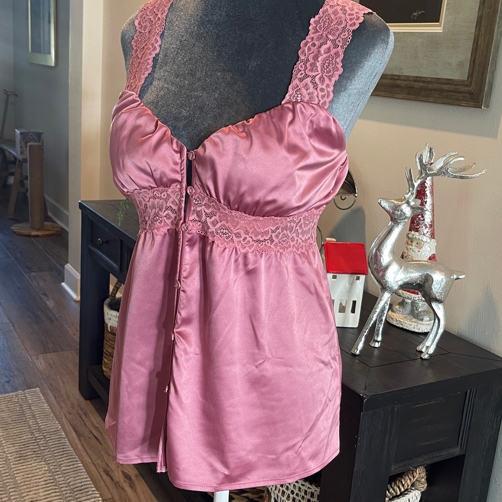 VENUS Satin Pink Lace Camisole - Picture 3 of 4